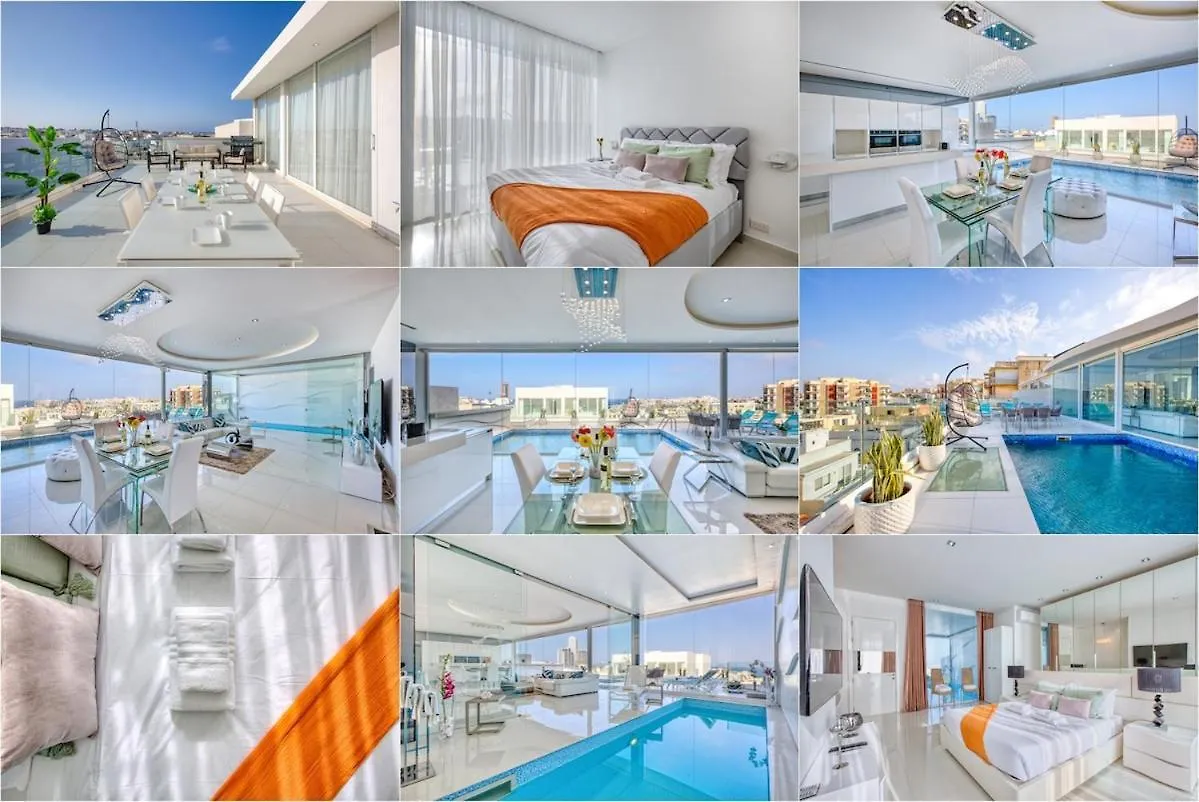 Apartmán Luxury Penthouse In Swieqi With In And Outdoor Pool Saint Julian's